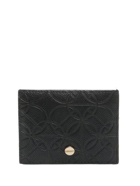 BORBONESE RIVETTO EMBOSSED Flacher Kartenhalter Schwarz - Brieftaschen Damen