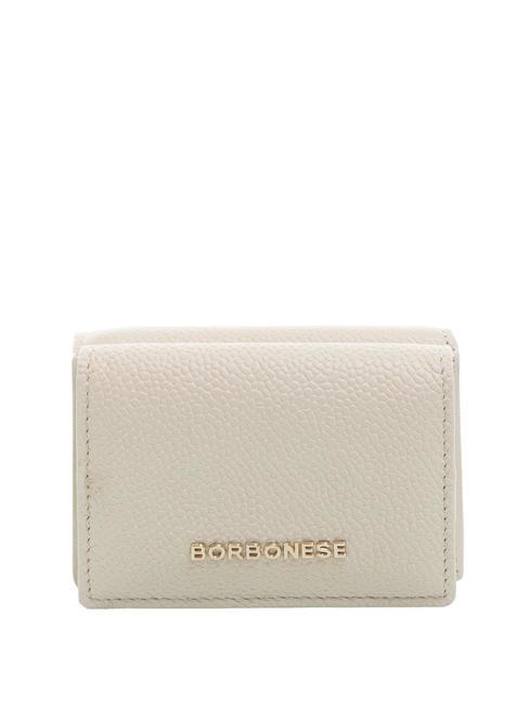 BORBONESE LETTERING Brieftasche mit zwei Fächern Weiße Milch - Brieftaschen Damen