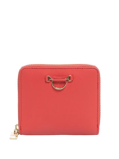 BORBONESE SAVOY DUETTO Kompakte Geldbörse aus Leder Korallrot - Brieftaschen Damen