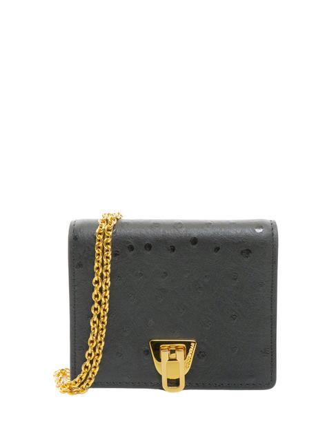 COCCINELLE BEAT OSTRICH Mikrotasche aus Straußenleder Schwarz - Damentaschen