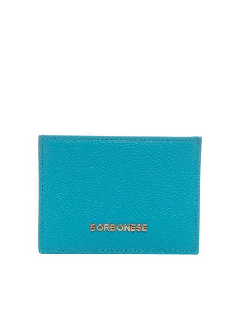 BORBONESE LETTERING Flacher Kreditkarteninhaber Türkis - Brieftaschen Damen