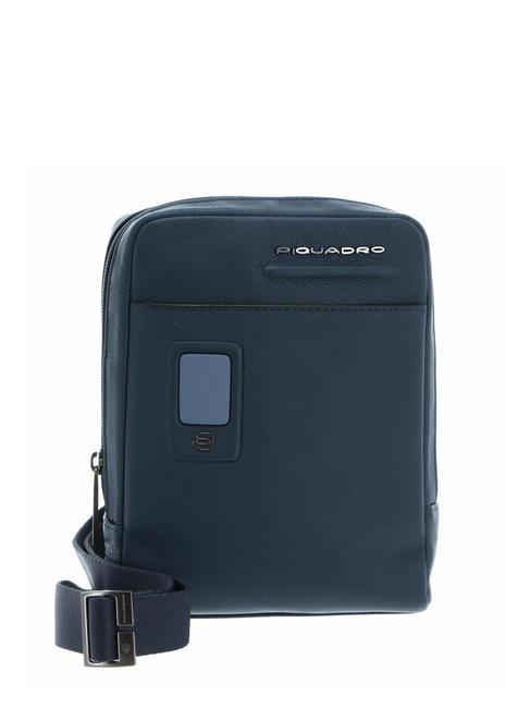 PIQUADRO AKRON Lederumhängetasche für iPad mini Blau - Umhängetaschen Herren