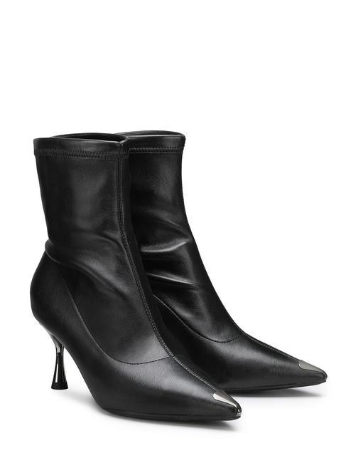 CULT PINK 3954 Stiefeletten aus Leder mit niedrigem Absatz Schwarz - Damenschuhe