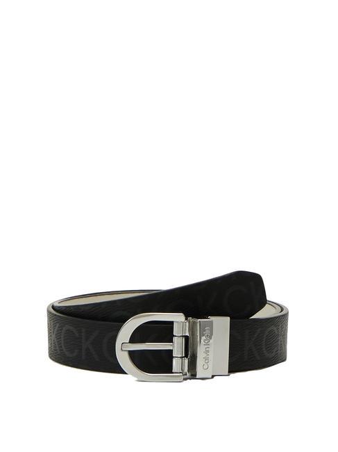 CALVIN KLEIN CK MUST Wendbarer Ledergürtel Schwarzmono - Gürtel