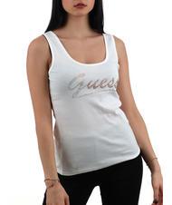 GUESS LOGO GLITTER Tanktop aus Baumwolle - T-Shirts und Tops f&uuml;r Damen