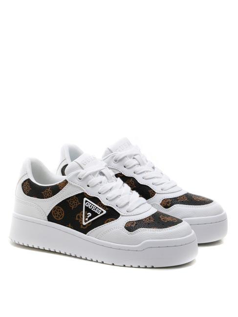 GUESS MIRAM 2 Turnschuhe Weiss-braun - Damenschuhe