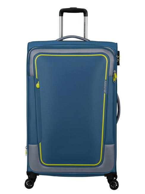 AMERICAN TOURISTER PULSONIC Großer erweiterbarer Trolley Krone blau - Halbharte Trolleys