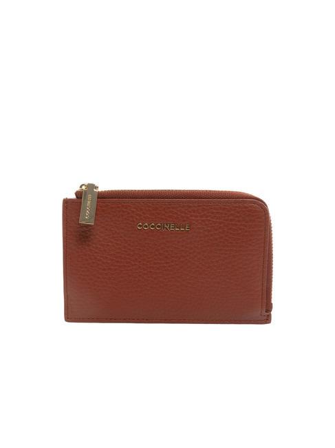 COCCINELLE METALLIC SOFT Kartenetui/Geldbörse aus Leder Ahorn - Brieftaschen Damen