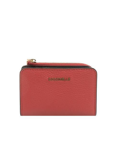 COCCINELLE METALLIC TRICOLOR  Ledergeldbörse Cranb/Dahl/Cola - Brieftaschen Damen