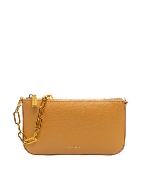 COCCINELLE LILY Mini-Ledertasche mit Kettengriff Aprikose - Damentaschen