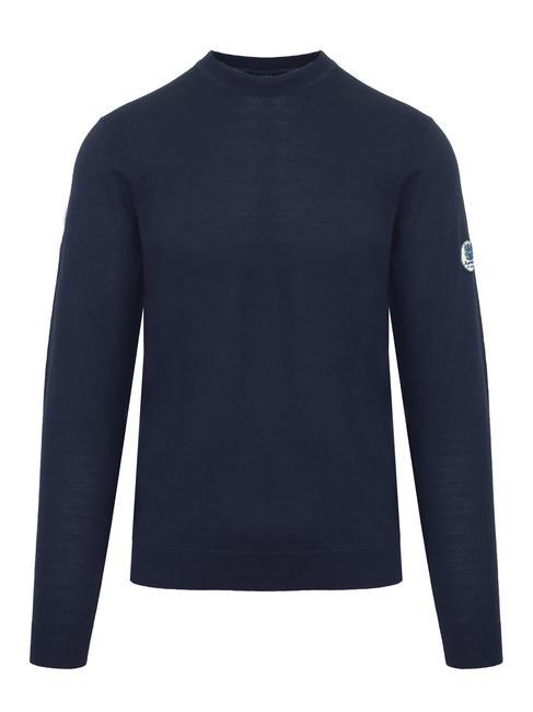 AQUASCUTUM LATERAL LOGO Pullover mit Rundhalsausschnitt aus Wollmischung Marine - Herrenpullover