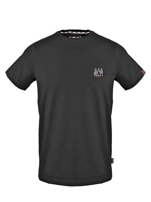 AQUASCUTUM STEMMA LOGO Baumwoll t-shirt Schwarz - Herren-T-Shirts