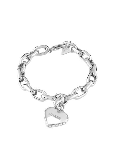 GUESS FALLING IN LOVE Armband mit Herz und Kette SILBER - Armbänder