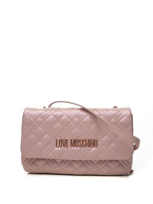 LOVE MOSCHINO QUILTED  Minitasche mit Schultergurt Roségold-Laminat - Damentaschen