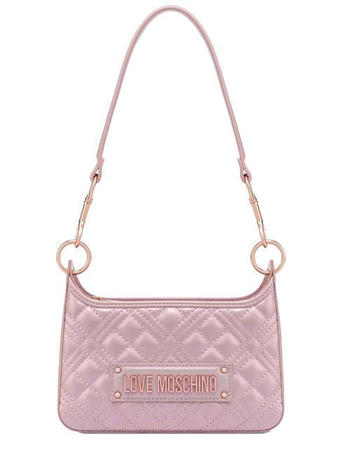 LOVE MOSCHINO QUILTED Umhängetasche mit Schultergurt Roségold-Laminat - Damentaschen