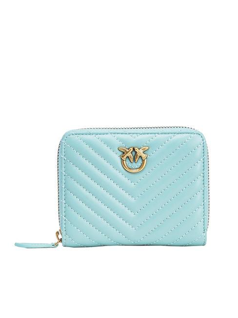 PINKO TAYLOR Quilted Geldbörse mit umlaufendem Reißverschluss meerblau-antikgold - Brieftaschen Damen