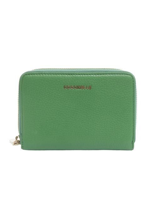 COCCINELLE METALLIC SOFT  Mittelgroße Lederbrieftasche Pfefferminze - Brieftaschen Damen