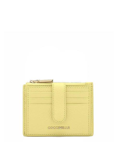 COCCINELLE METALLIC SOFT Flache Geldbörse aus strukturiertem Leder Kalkwäsche - Brieftaschen Damen