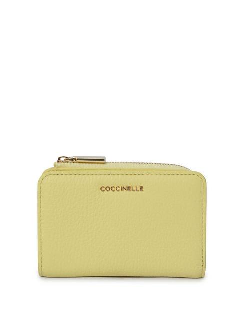 COCCINELLE METALLIC SOFT Kleine Geldbörse aus strukturiertem Leder Kalkwäsche - Brieftaschen Damen