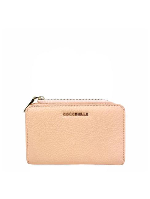 COCCINELLE METALLIC SOFT Kleine Geldbörse aus strukturiertem Leder Sonnenaufgang - Brieftaschen Damen
