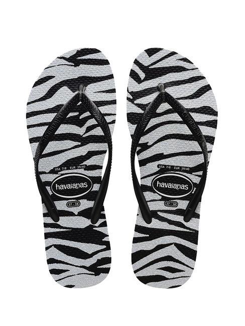 HAVAIANAS SLIM ANIMALS GLITTER Flip-Flops SCHWARZ - Damenschuhe
