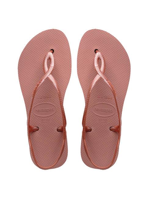 HAVAIANAS LUNA FLATFORM Flache Flip-Flop-Sandale KROKUS / ROSE - Damenschuhe