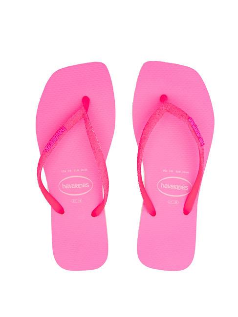 HAVAIANAS SQUARE GLITTER NEON Flip-Flops beige/rosa/rosa - Damenschuhe