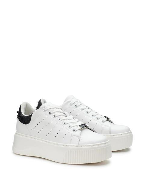 CULT PERRY 4236 Ledersneaker mit Nieten weiß schwarz - Damenschuhe