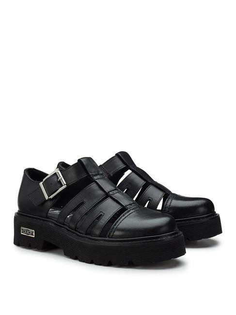 CULT SLASH 4210 Ausgeschnittene Lederlandschaft Schwarz - Damenschuhe