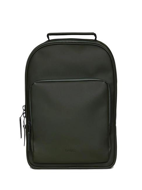 RAINS BOOK DAYPACK  Wasserdichter Rucksack Grüns - Rucksäcke