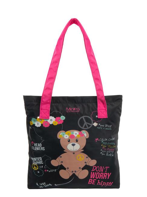 MINIPA' DON'T WORRY BE HIPPY Schultertasche Schwarz - Taschen und Accessoires für Kids