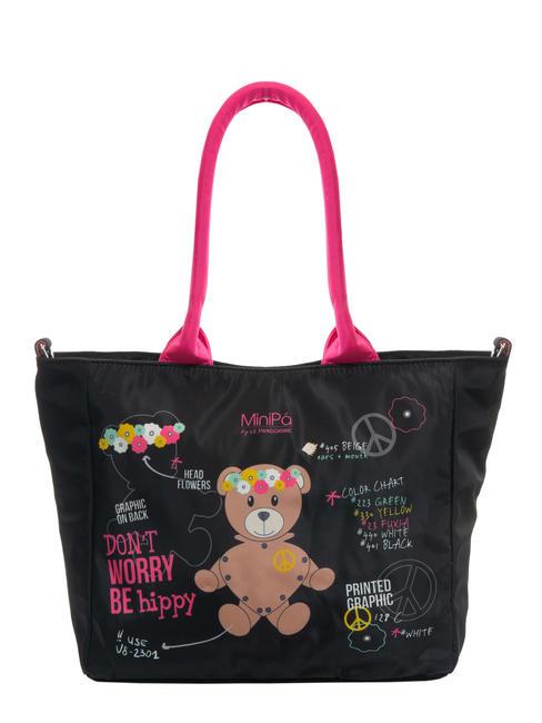 MINIPA' DON'T WORRY BE HIPPY Umhängetasche mit Schultergurt Schwarz - Taschen und Accessoires für Kids