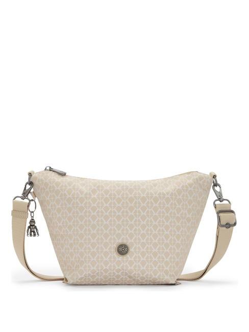 KIPLING MALIKA Umhängetasche, Umhängetasche Signatur beige - Damentaschen
