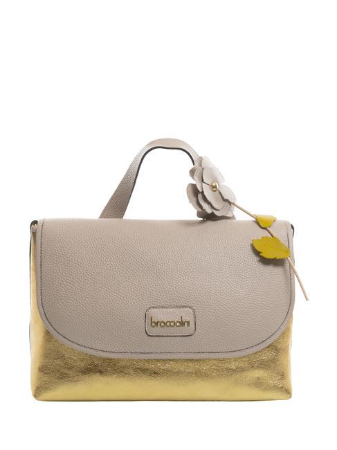 BRACCIALINI SARA Aktentasche aus Leder Pulver/Gold - Damentaschen