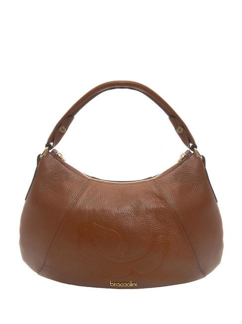 BRACCIALINI SCARLET Halbmondförmige Ledertasche braun - Damentaschen
