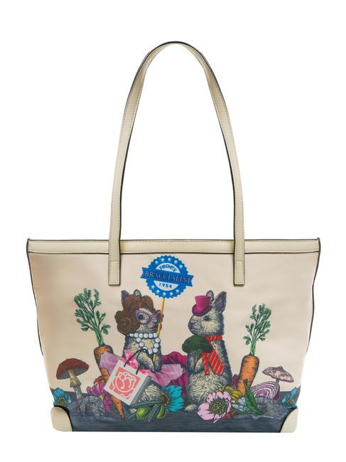 BRACCIALINI JENNIFER Einkaufstasche mit Aufdruck Beige - Damentaschen