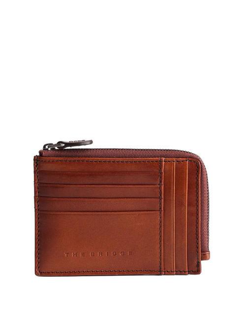 THE BRIDGE DAMIANO  Kartenhalter aus Leder Braun / Ruthenium - Brieftaschen Herren