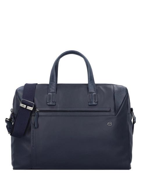 PIQUADRO PAN  15,6-Zoll-Laptop-Aktentasche aus Leder Blau - Arbeitstaschen