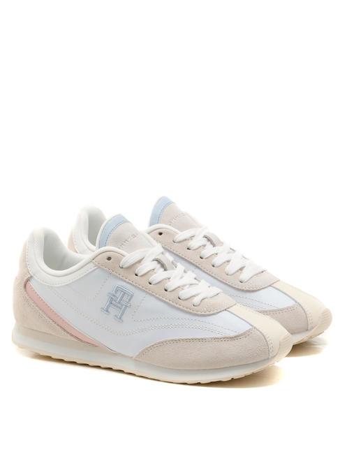 TOMMY HILFIGER HERITAGE RUNNER Wildleder-Sneaker weiß/launisches Rosa - Damenschuhe
