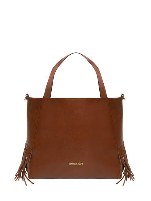 BRACCIALINI SANDRA Lederhandtasche mit Fransen braun - Damentaschen