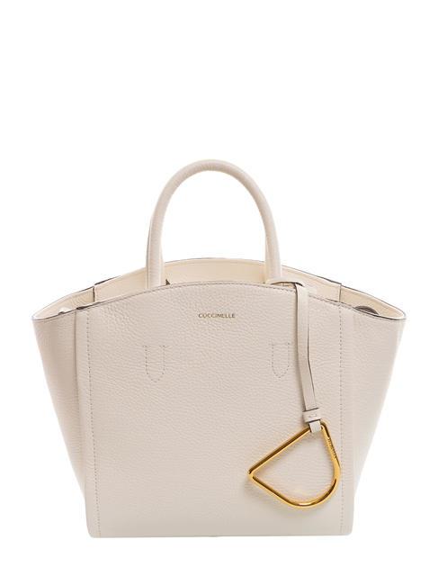 COCCINELLE NARCISSE Kleine Tasche aus gehämmertem Leder Kokosmilch - Damentaschen