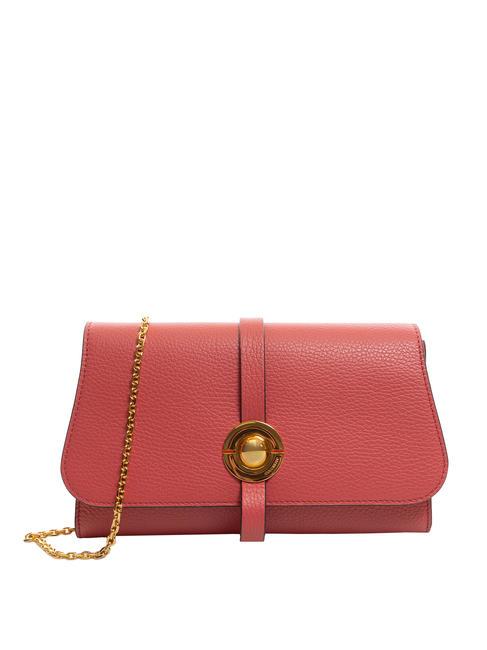 COCCINELLE MARGHERITA Tasche aus gehämmertem Leder mit Kettenschulterriemen Preiselbeeren - Damentaschen