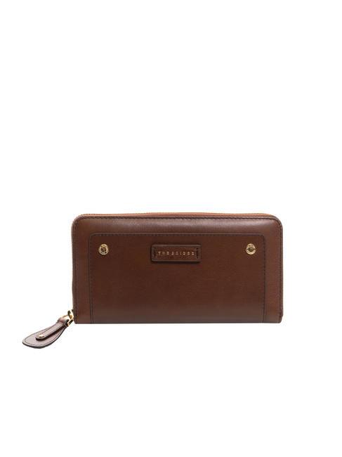 THE BRIDGE CECILIA Große Lederbrieftasche mit umlaufendem Reißverschluss BRAUN - Brieftaschen Damen