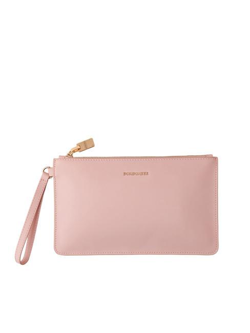 BORBONESE LETTERING Clutch aus Leder mit Manschette rosa Lotus - Damentaschen
