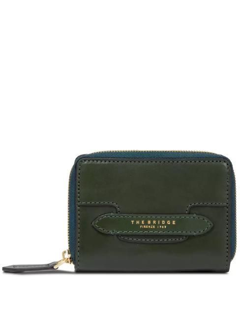 THE BRIDGE LUCREZIA Kompakte Brieftasche aus Leder goldfarbener Malachit - Brieftaschen Damen