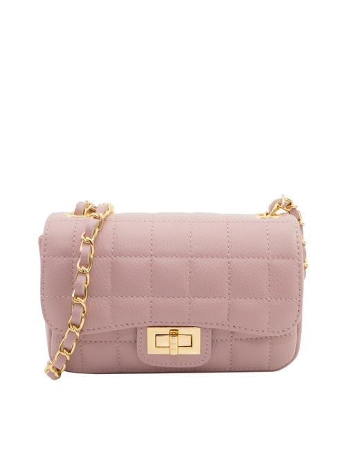LESAC GIULIA Dollar-Umhängetasche aus Leder mit Kette tausendjähriges Rosa - Damentaschen