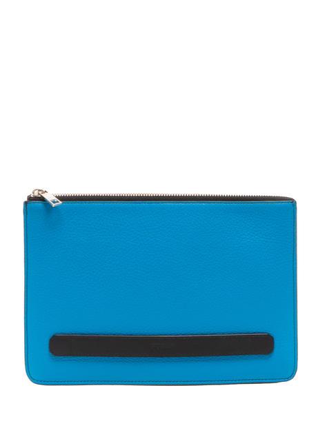 FURLA ULISSE Clutch aus robustem Kalbsleder türkis h - Damentaschen