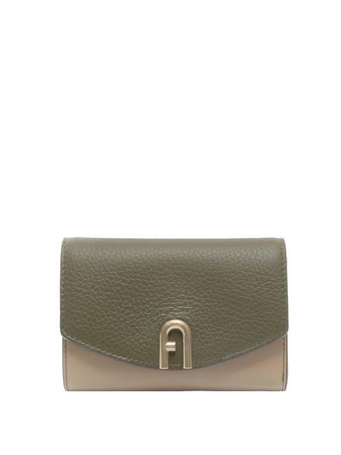 FURLA PRIMULA Ledergeldbörse Salbei c+greige+cognac h int. - Brieftaschen Damen