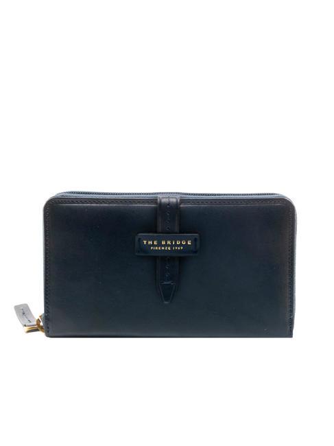 THE BRIDGE FLORENTIN Ledergeldbörse BLAUES MARINE-GOLD - Brieftaschen Damen