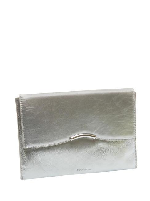 COCCINELLE DINA ROCK  Clutch aus Leder SILBER - Damentaschen
